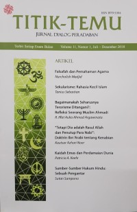 Titik Temu Jurnal Dialog Peradaban Vol  11, No 1, July-June 2018